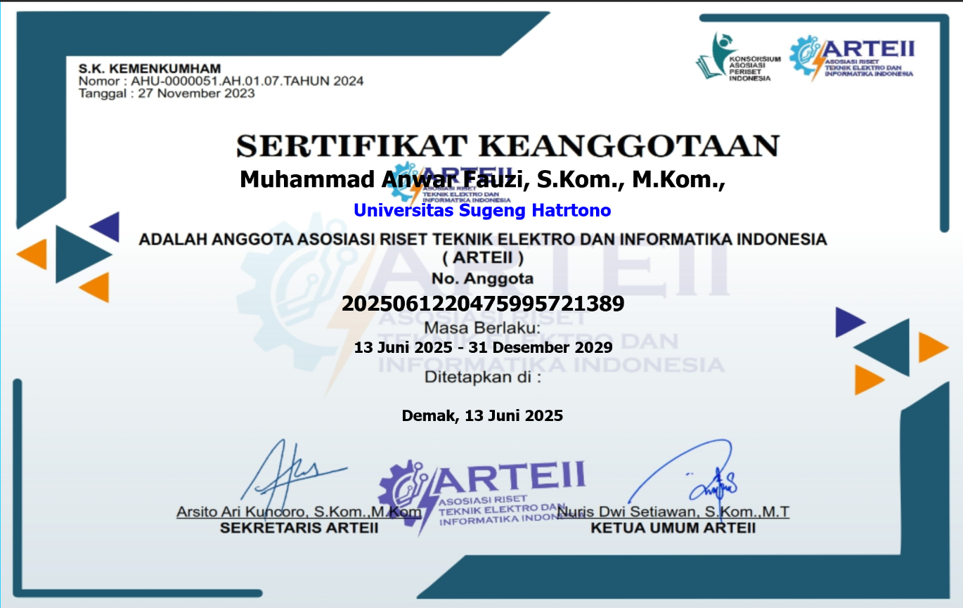 Menjadi Anggota Asosiasi Riset Teknik Elektro dan Informatika Indonesia (ARTEII)